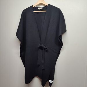 Loft Knit Shawl Wrap Sweater Women Size M/L Black Modest Spring Fall Casual